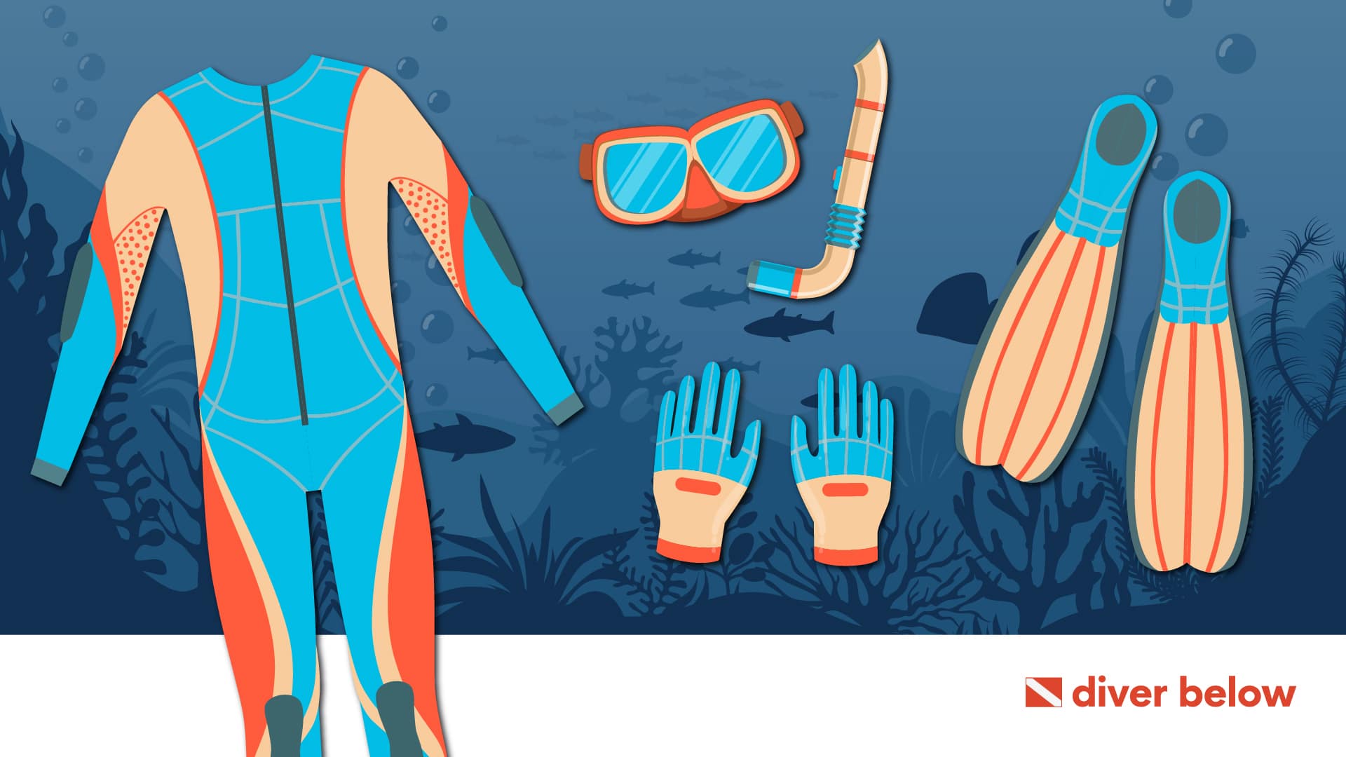 vector graphic showing snorkel gear somebody needs to go snorkeling