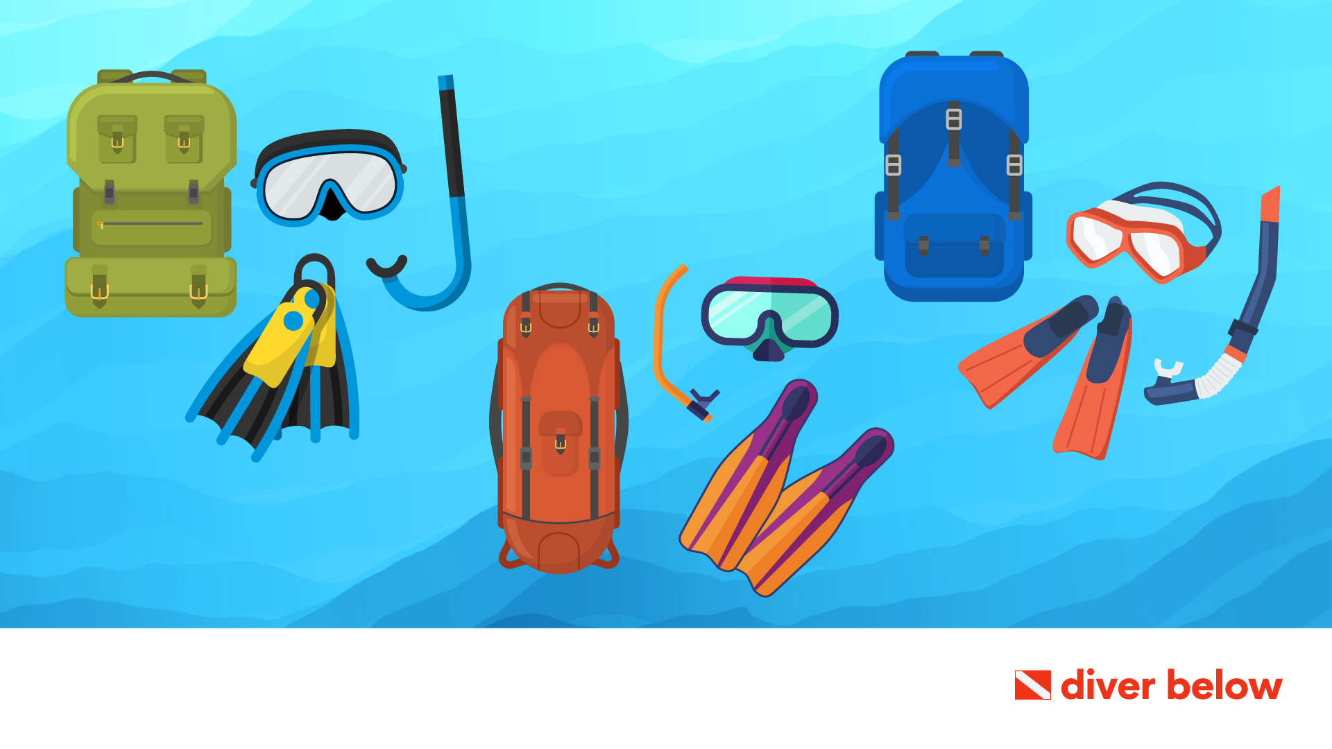 vector graphic showing a snorkel set